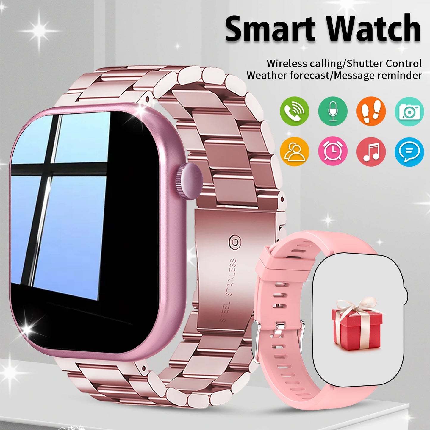2.01 HD Screen Smart Watch, Bluetooth Calling, Message Reminder, Multi-sport Mode, Compatible with IPhone/Android Phones