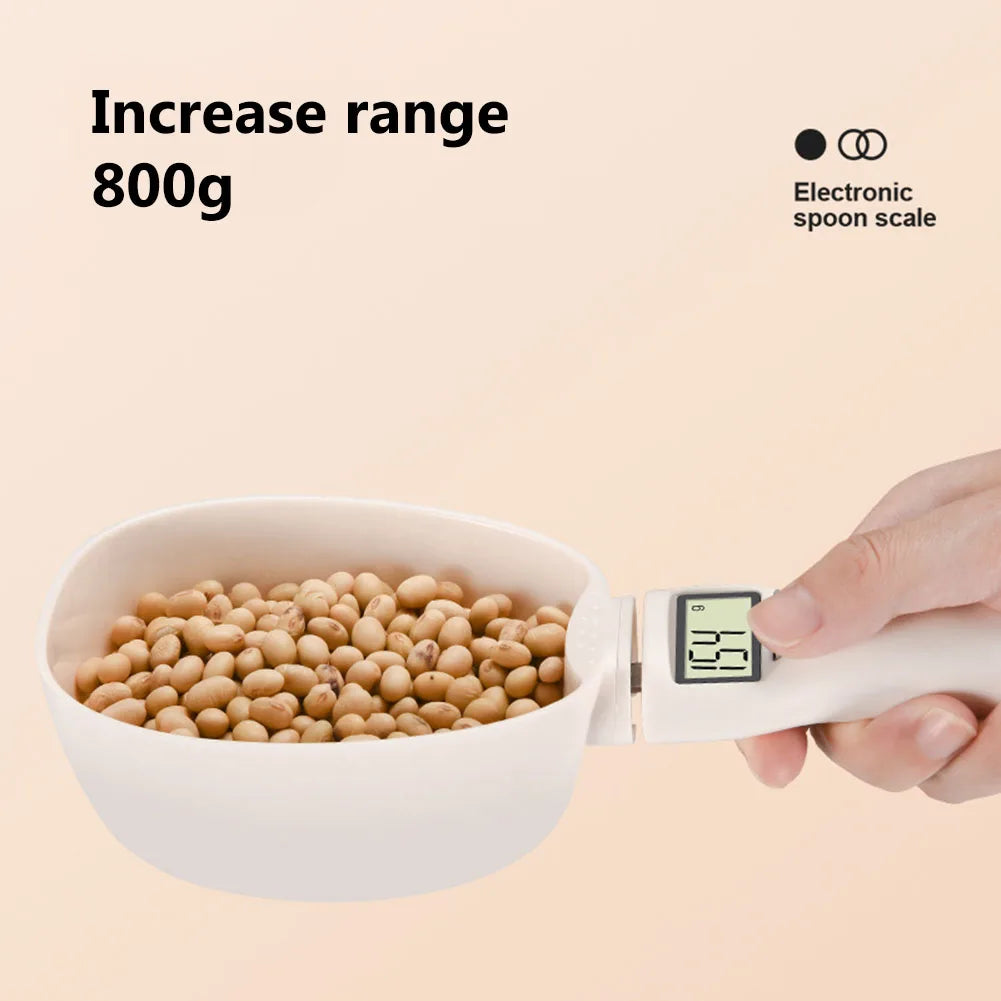 Digital Display Coffee Tea Sugar Spoon Scale Detachable Pet Bowl Measuring Spoon Plastic Washable Easy Clean for Kitchen Gadgets
