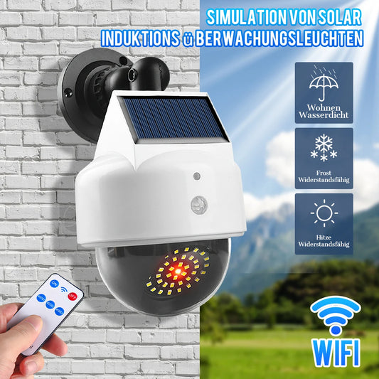 Outdoor Sensor Solar Lights Remote Control Powered Simulation Monitoring Wall Lamp Fake Security Camera for Porch Garden Patio