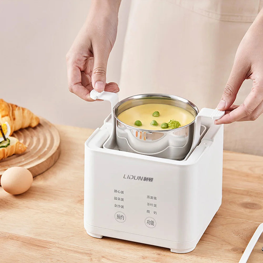 220V Electric Cook Pot 300W Automatic Steamed Boil Breakfast Machine Electric Egg Boiler Automatic Egg Custard Steaming Cooker