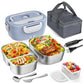 Electric Lunch Box for Adults-60W Fast HeatedLunch Box for Men&Women with Dual 1.5LStainless Steel Containers Fast Heating Porta