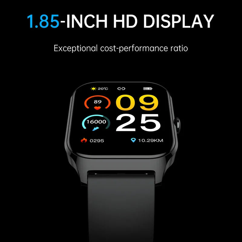 P125 1.85" Ultra Thin Smartwatch (Answer/Make Call), IP68 Waterproof Fitness Tracker, 100+Sport Modes, Heart Rate/Sleep Monito.