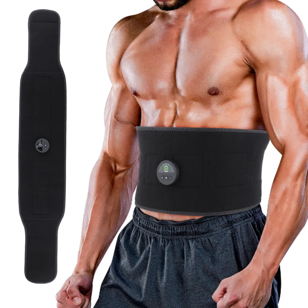 Electric Abdominal Toning Belt EMS Body Slimming Massage Belt Heating Warm Belly Abdomen Muscle Stimulator Fitness Weight Lose