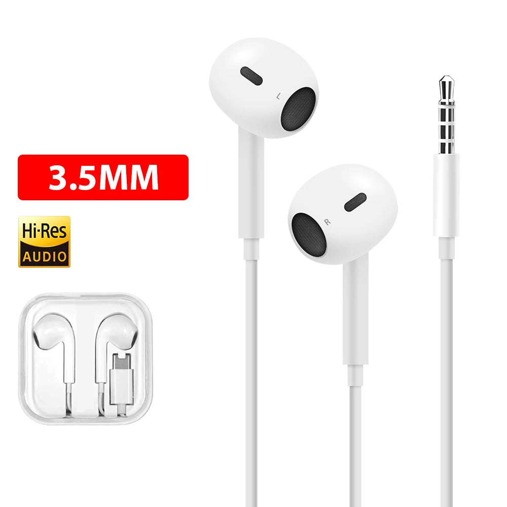 Type C 3.5mm Jack Wired Headphones For iPhone 17 16 15 For Samsung Xiaomi Huawei Half In Ear Earphones With Microphone Earbud
