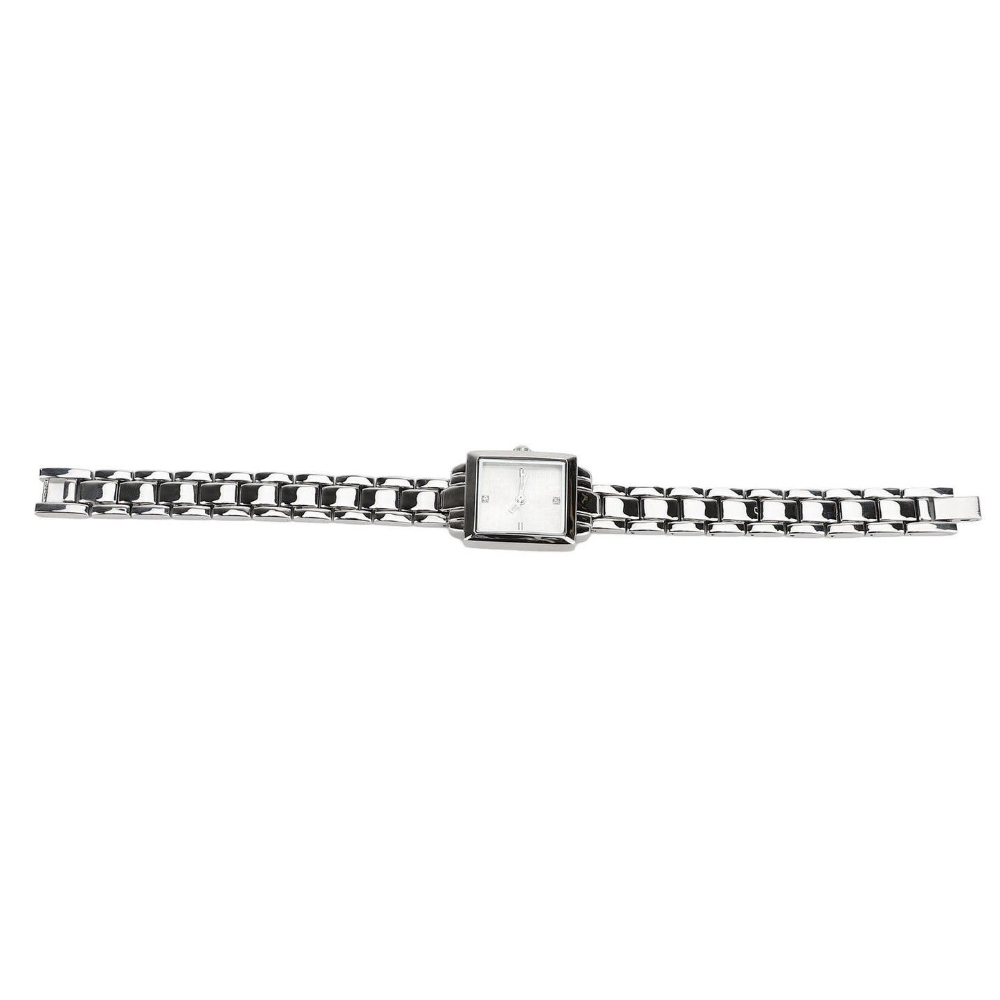 Clearance Deal Women Stainless Steel Wristwatch Rhinestone Fashionable Rectangular Water Proof 30m Date Lady Watch for Daily Use