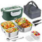 Electric Lunch Box for Adults-60W Fast HeatedLunch Box for Men&Women with Dual 1.5LStainless Steel Containers Fast Heating Porta