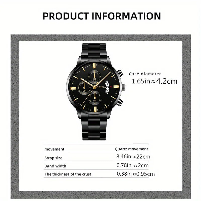 Fashion Men's Watches Business Quartz Wrist Watch Male Casual Date Watches for Man Bracelet