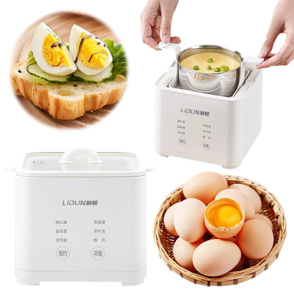 220V Electric Cook Pot 300W Automatic Steamed Boil Breakfast Machine Electric Egg Boiler Automatic Egg Custard Steaming Cooker