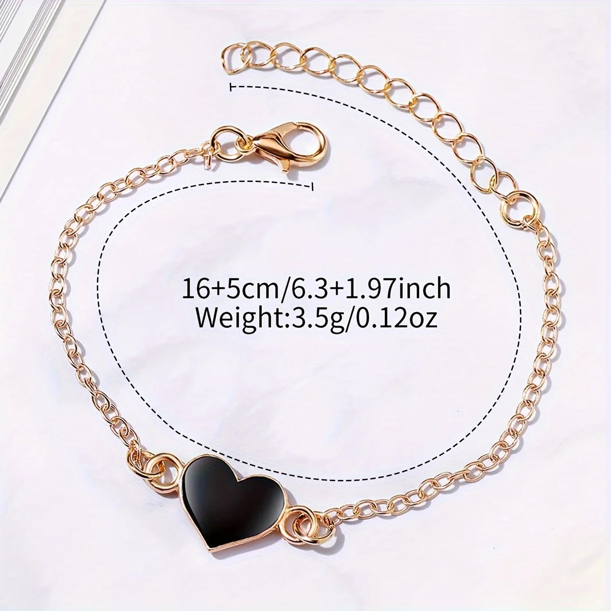2pcs/set Women's Watch Fashion PU Quatrz Watch With Heart-shaped Bracelet Set (Box Not Included )