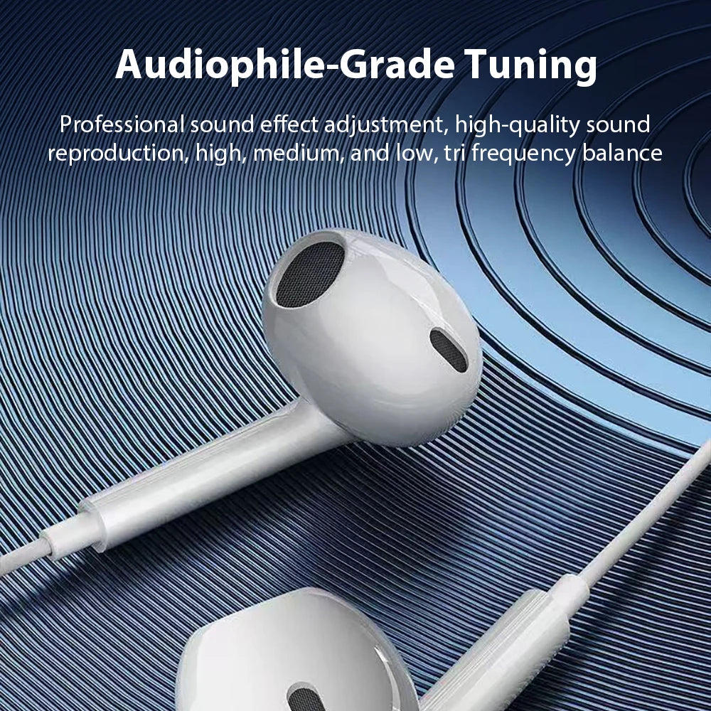 Type C 3.5mm Jack Wired Headphones For iPhone 17 16 15 For Samsung Xiaomi Huawei Half In Ear Earphones With Microphone Earbud