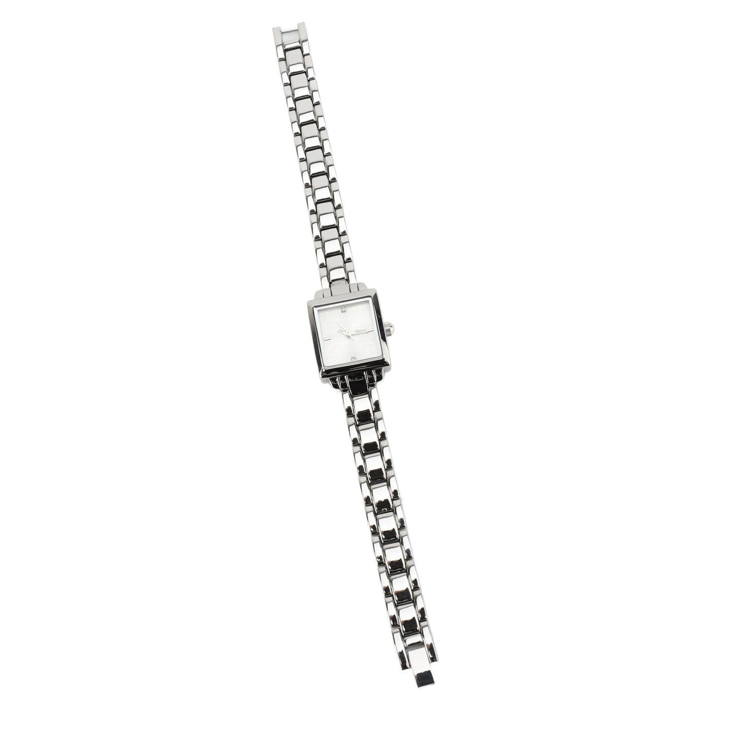 Clearance Deal Women Stainless Steel Wristwatch Rhinestone Fashionable Rectangular Water Proof 30m Date Lady Watch for Daily Use