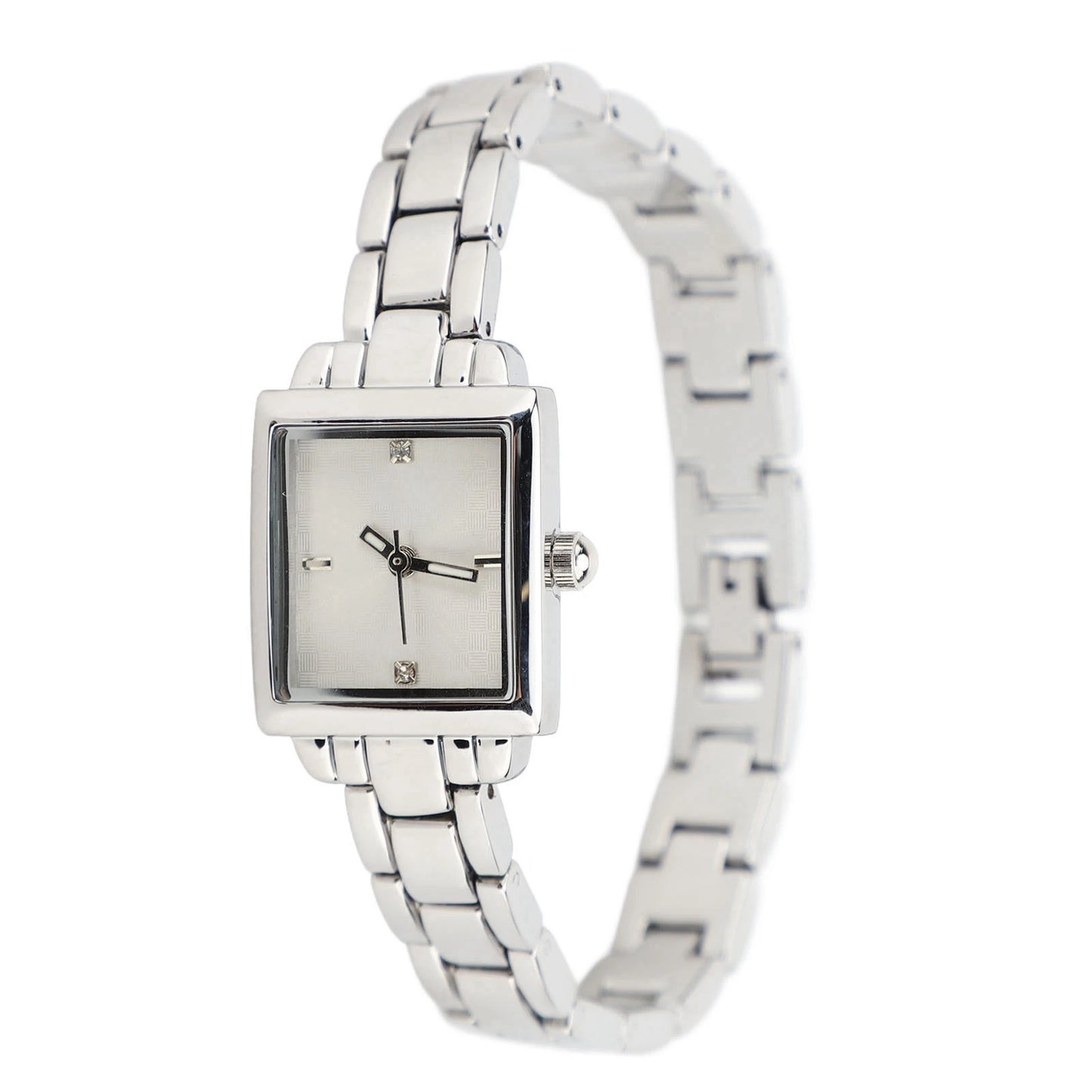 Clearance Deal Women Stainless Steel Wristwatch Rhinestone Fashionable Rectangular Water Proof 30m Date Lady Watch for Daily Use