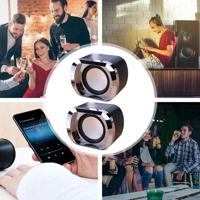 USB Powered Stereo Speaker USB Charging Multimedia Portable 2pcs Clear Sound Quality Multimedia Versatility Desktop USB Speakers