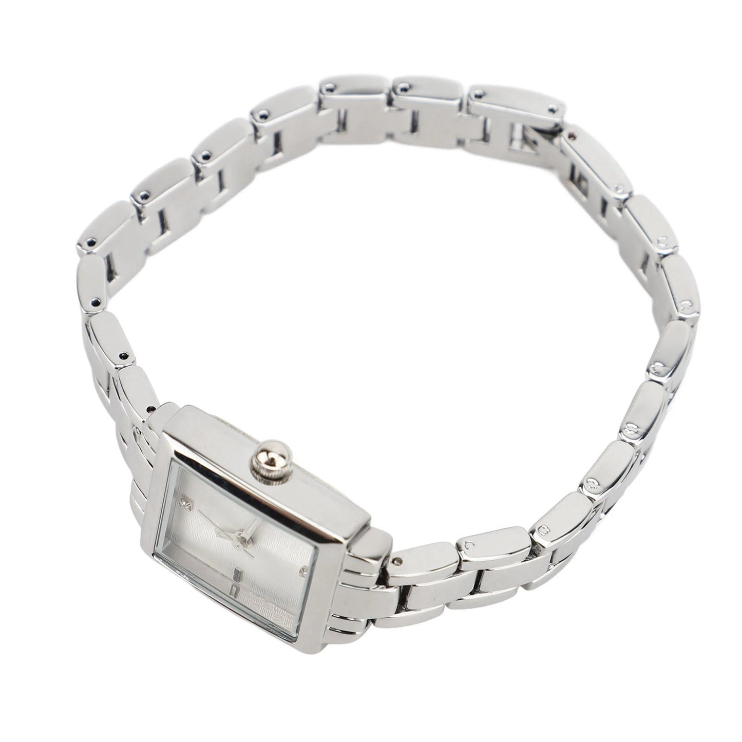 Clearance Deal Women Stainless Steel Wristwatch Rhinestone Fashionable Rectangular Water Proof 30m Date Lady Watch for Daily Use