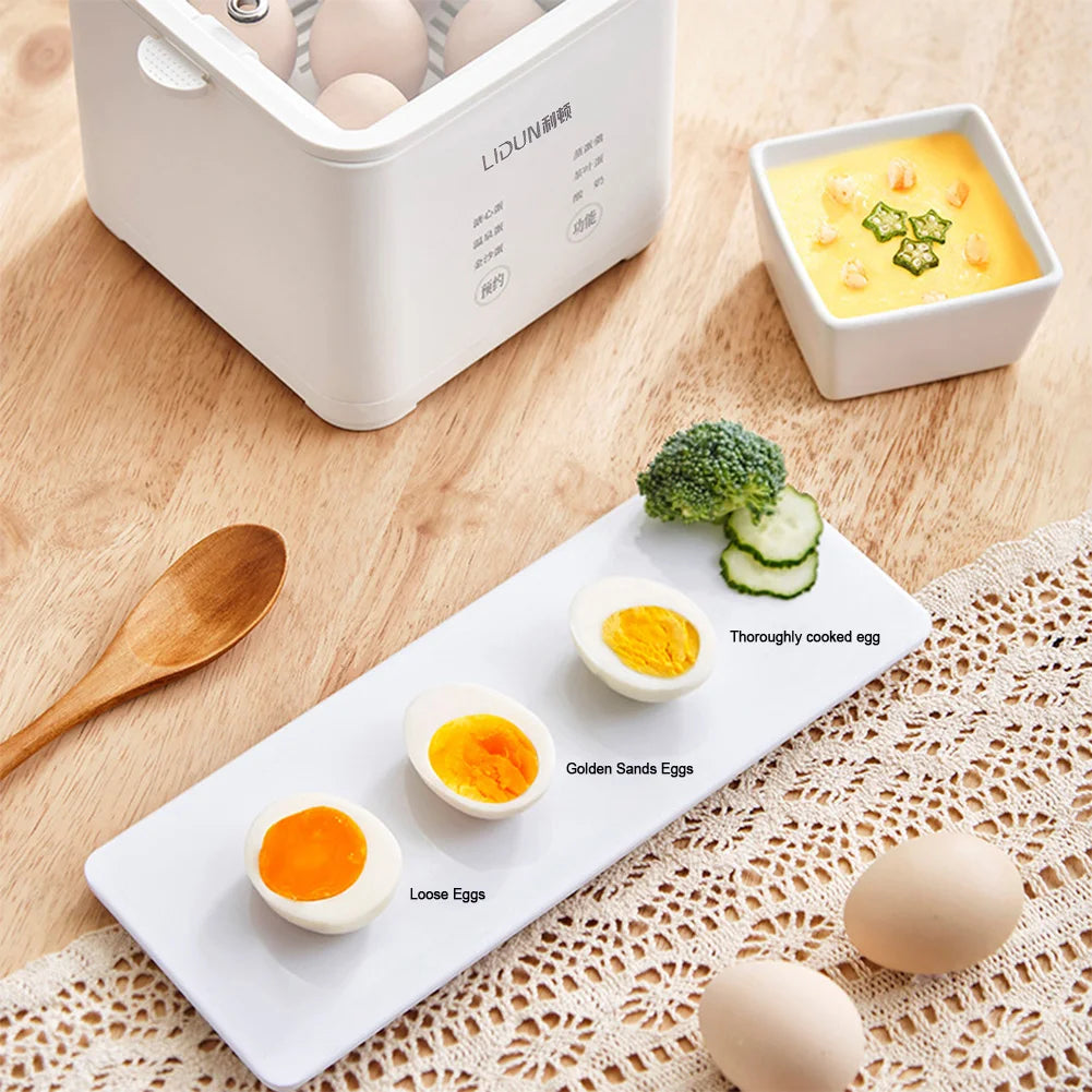 220V Electric Cook Pot 300W Automatic Steamed Boil Breakfast Machine Electric Egg Boiler Automatic Egg Custard Steaming Cooker