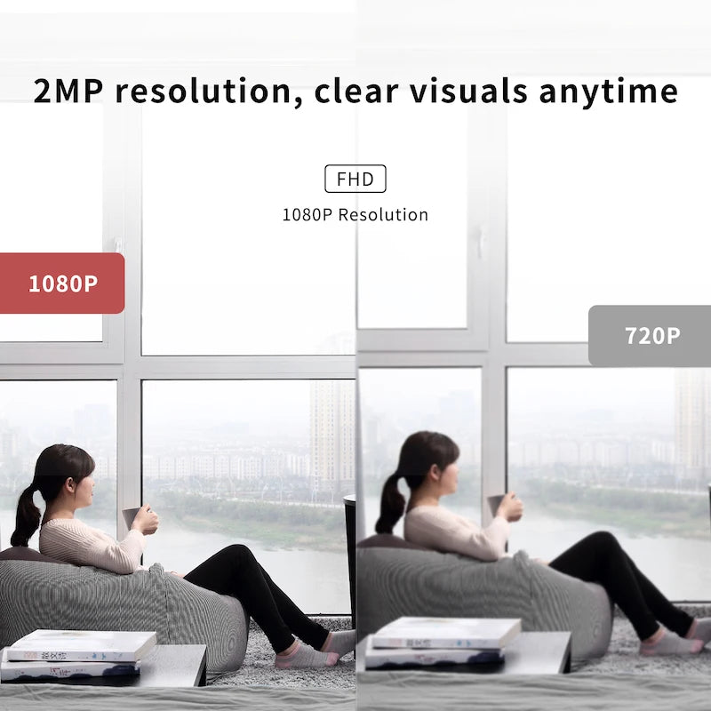 4PC Ease Life APP, Security Camera Indoor, 1080P Pet Camera, Pet Camera with Phone App, Foldable Baby Camera for Home Security,