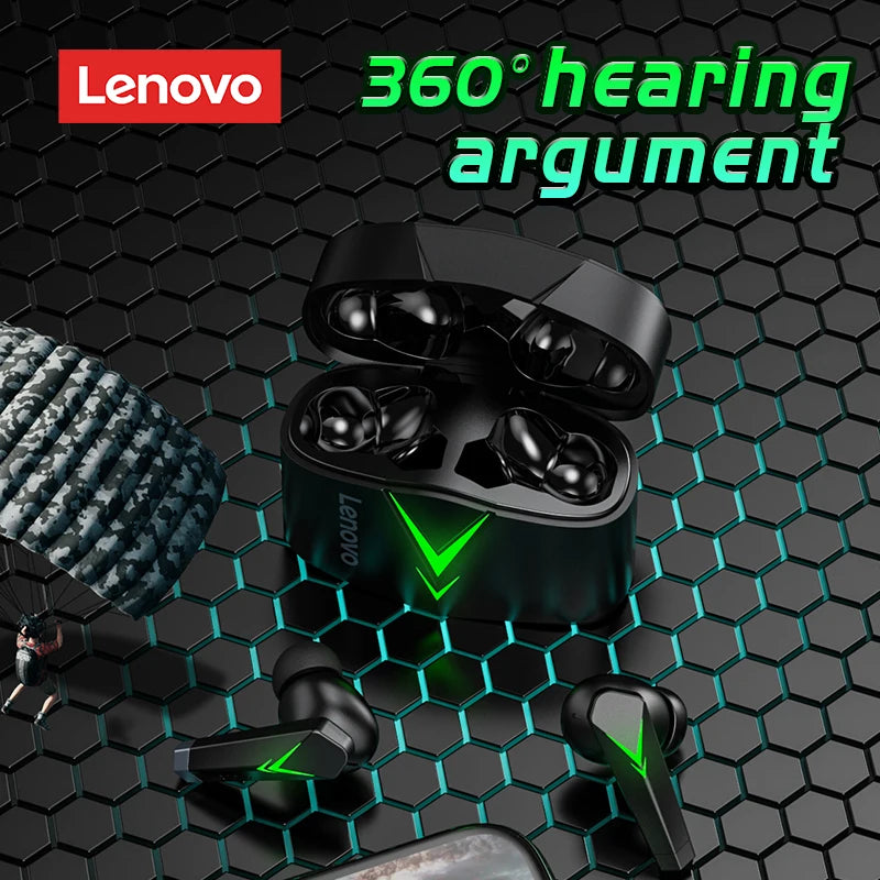Choice US Lenovo LP6 Bluetooth 5.0 Headphones 9D Strong Deep Bass Music Sound Earbuds Sweatproof Cinema Sound Earphones
