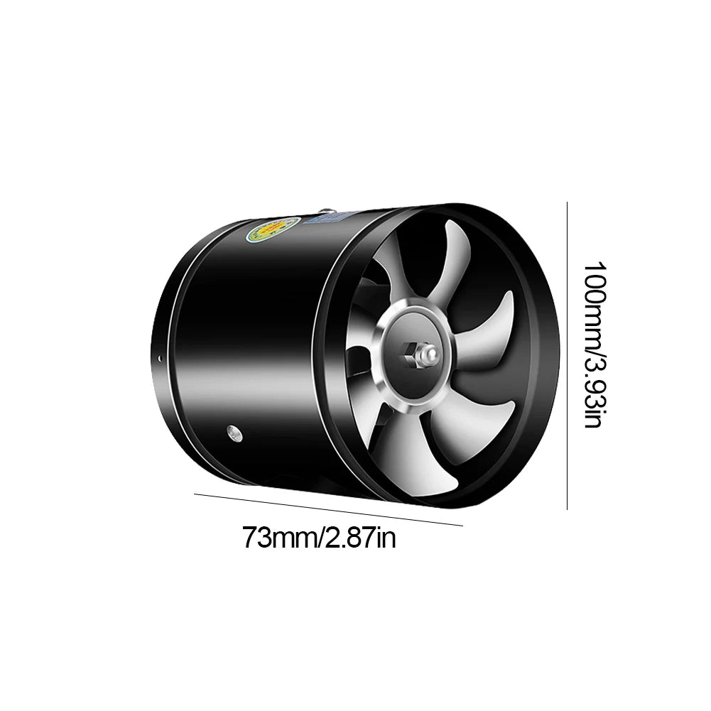 4 6 8 Inch Pipe Air Ventilator 2800RPM Pipe Ventilation Fan Metal Mini Extractor Low Noise Duct Fan for Kitchen Washroom Canteen