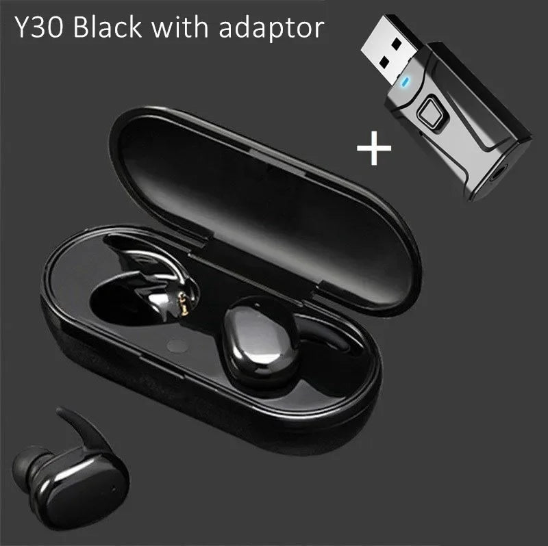 Wireless Earphones Sports Waterproof TWS Bluetooth Earbuds USB TV Adaptor Use For Television with Mic Touch Control TWS Earpiece