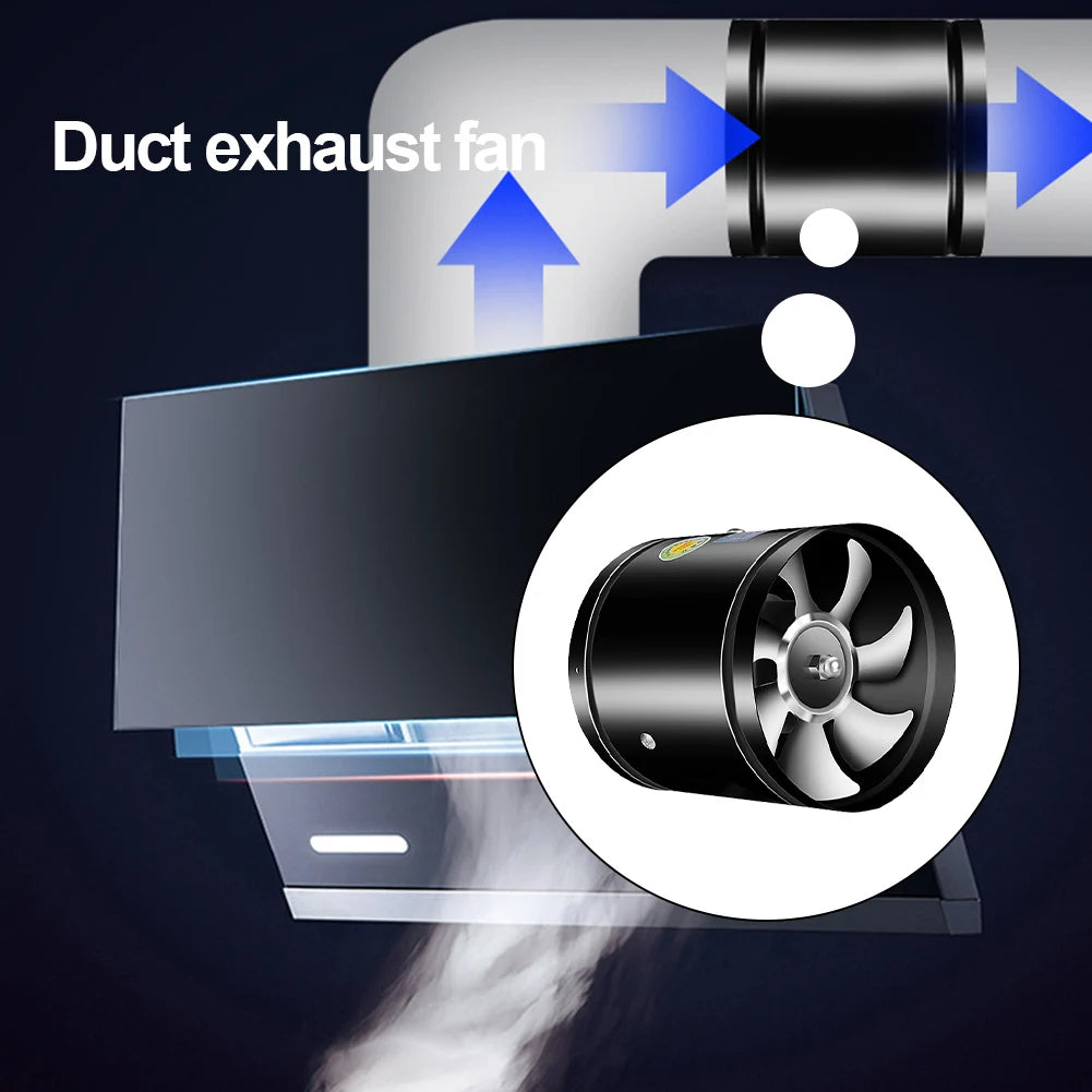 4 6 8 Inch Pipe Air Ventilator 2800RPM Pipe Ventilation Fan Metal Mini Extractor Low Noise Duct Fan for Kitchen Washroom Canteen