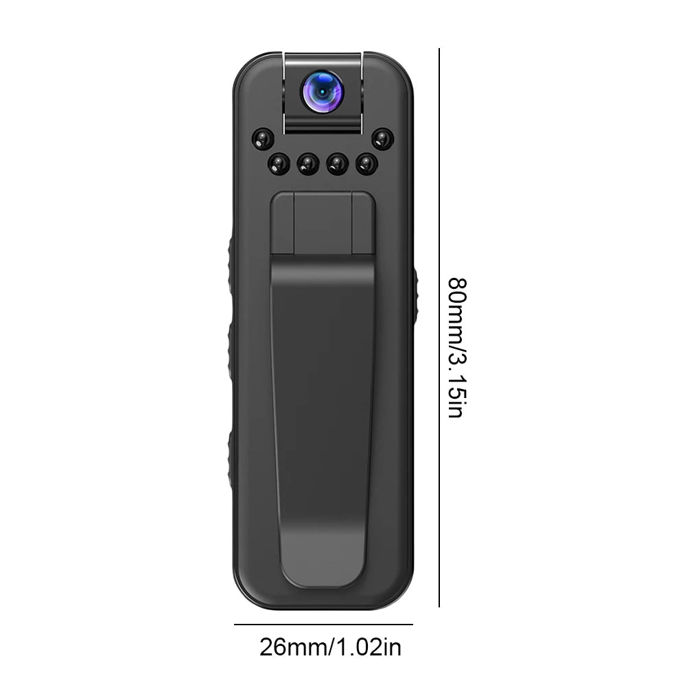 HD 1080P Miniature Camcorder Small Body Camera Police Body Cam with Back Clip Infrared Night Vision Video Surveillance Camcorder