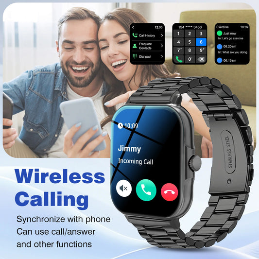 Smart Watch, Wireless Calling/dialing, Message Reminder View, Various APP Reminders, Suitable for IPhone/Andriod,