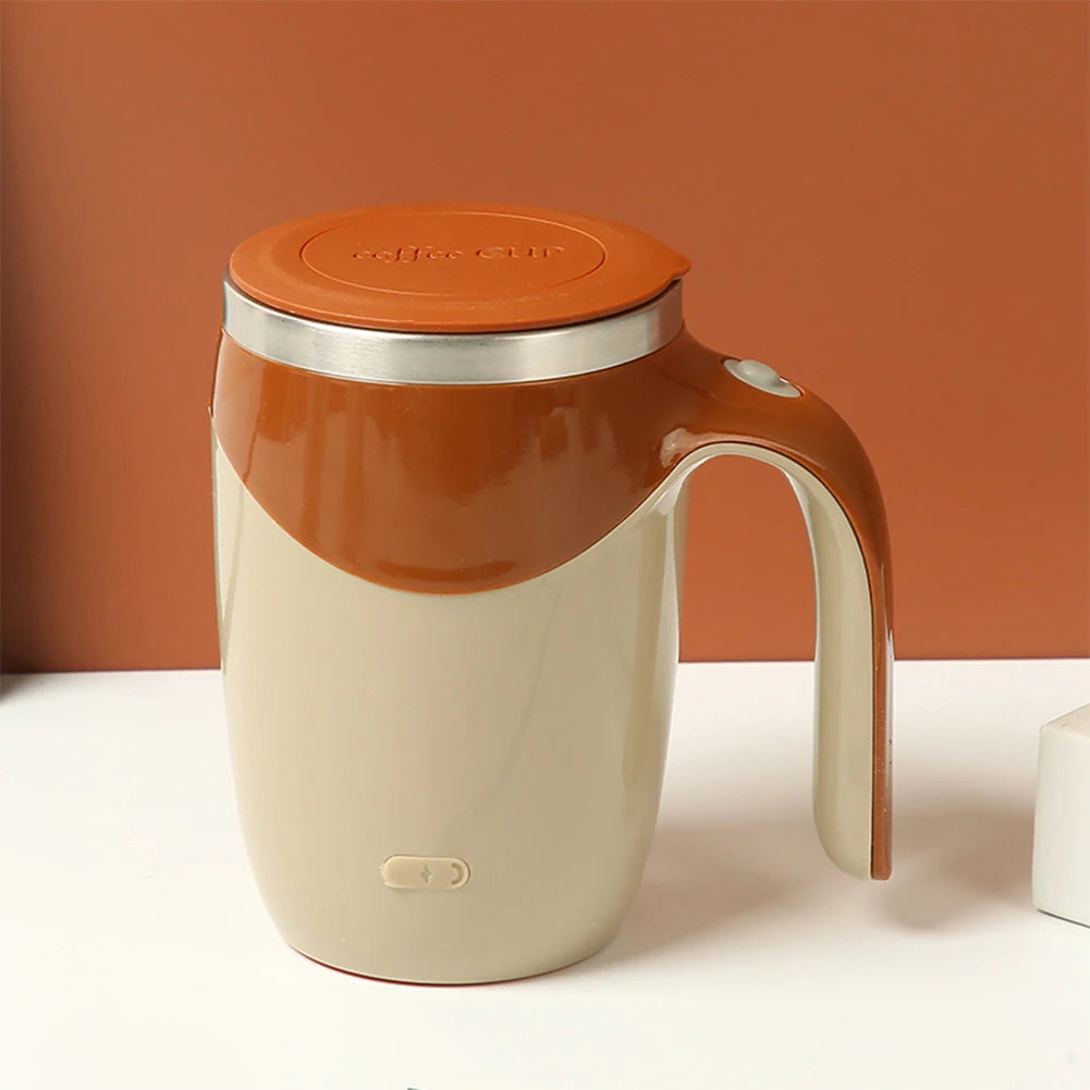 13oz Automatic Stirring Coffee Mug Leakproof Electric Magnetic Mixing Cup Stainless Steel Travel Coffee Cup for Home Kitchen