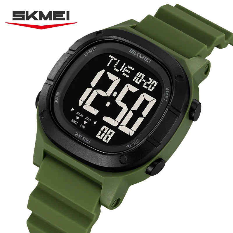 SKMEI Fashion Multifunctional 2Time Sport Digital Wristwatch For Men Women Chrono LED Light Watch Waterproof Electronics Watches