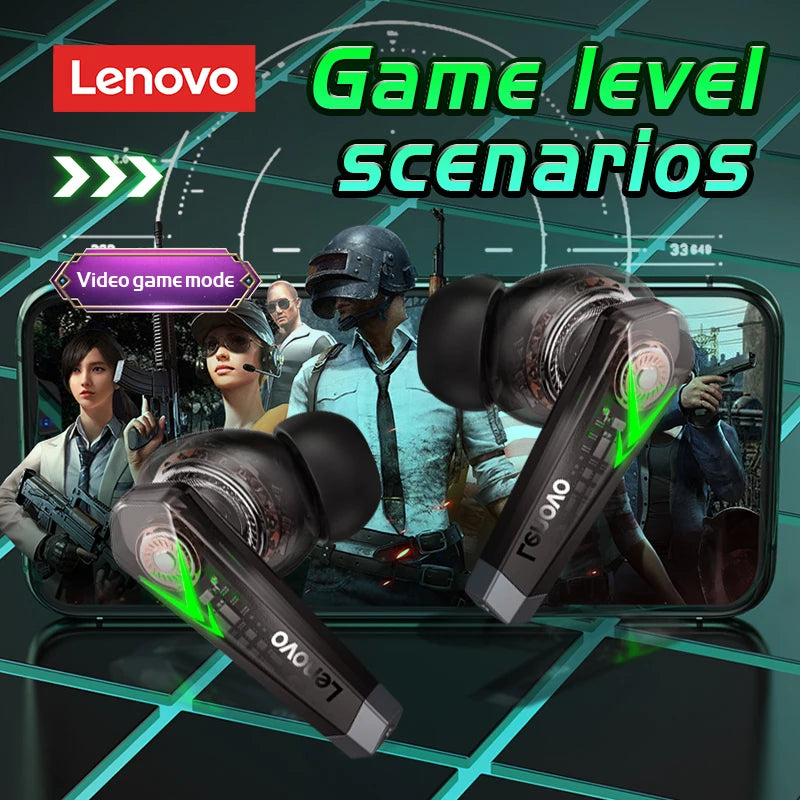 Choice US Lenovo LP6 Bluetooth 5.0 Headphones 9D Strong Deep Bass Music Sound Earbuds Sweatproof Cinema Sound Earphones