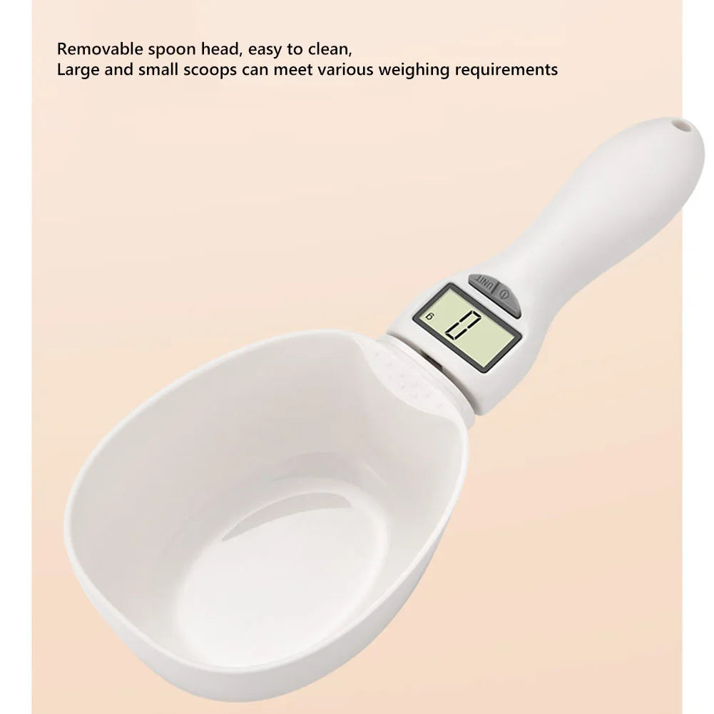 Digital Display Coffee Tea Sugar Spoon Scale Detachable Pet Bowl Measuring Spoon Plastic Washable Easy Clean for Kitchen Gadgets