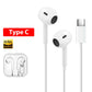 Type C 3.5mm Jack Wired Headphones For iPhone 17 16 15 For Samsung Xiaomi Huawei Half In Ear Earphones With Microphone Earbud