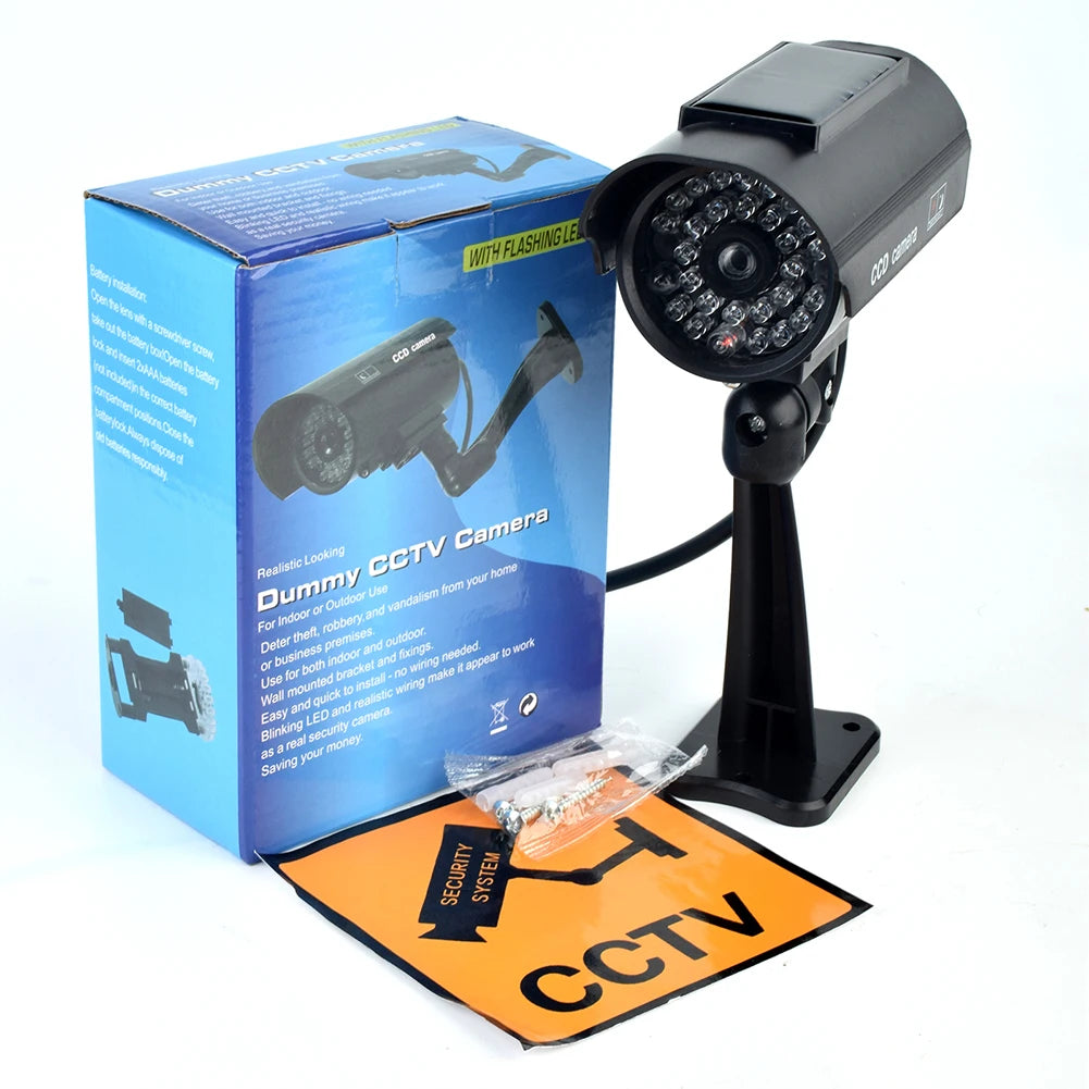 Dummy CCTV Camera Weatherproof Fake Imitation Camera with Flashing Red LED Light CCTV Security Camera Indoor Or Outdoor Use