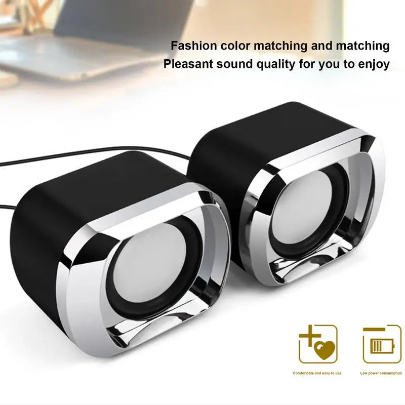 USB Powered Stereo Speaker USB Charging Multimedia Portable 2pcs Clear Sound Quality Multimedia Versatility Desktop USB Speakers