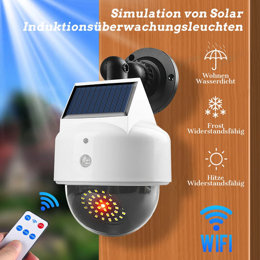 Outdoor Sensor Solar  Lights Remote Control Powered Simulation Monitoring Wall Lamp Fake Security Camera for Porch Garden Patio
