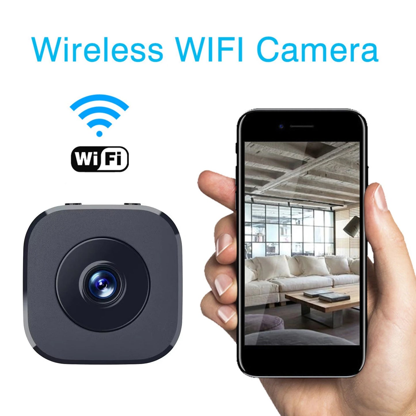 Smart Wireless Security Camera Motion Detection WiFi Remote Monitoring Recorder Mini HD Camera for Patio Porch Indoor