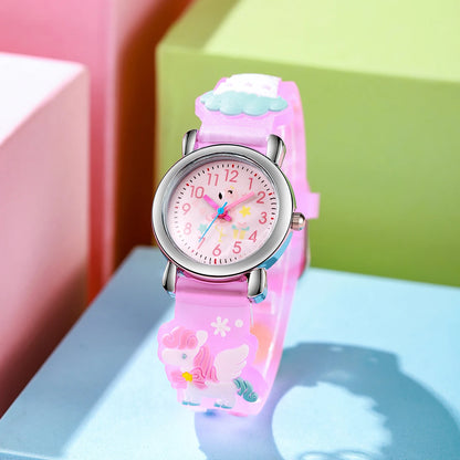 Fashionable and cute cartoon pony starry sky fantasy pattern quartz watch, suitable for Christmas and Halloween gifts