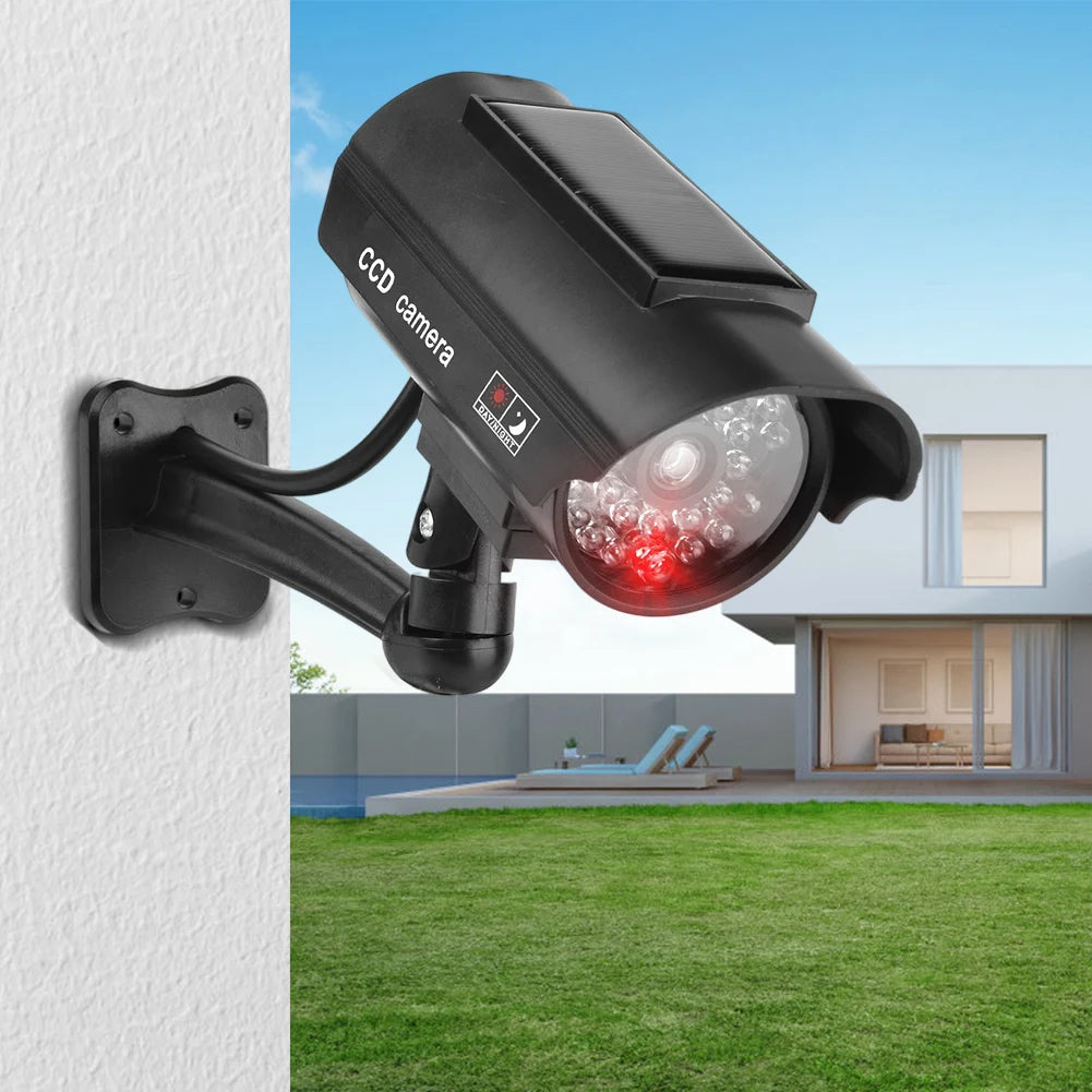 Dummy CCTV Camera Weatherproof Fake Imitation Camera with Flashing Red LED Light CCTV Security Camera Indoor Or Outdoor Use
