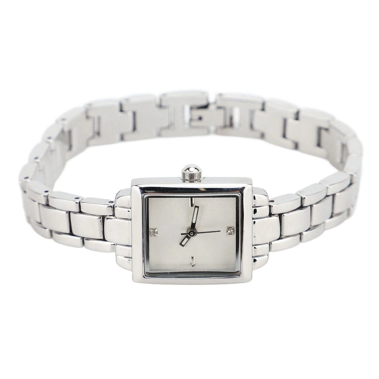 Clearance Deal Women Stainless Steel Wristwatch Rhinestone Fashionable Rectangular Water Proof 30m Date Lady Watch for Daily Use