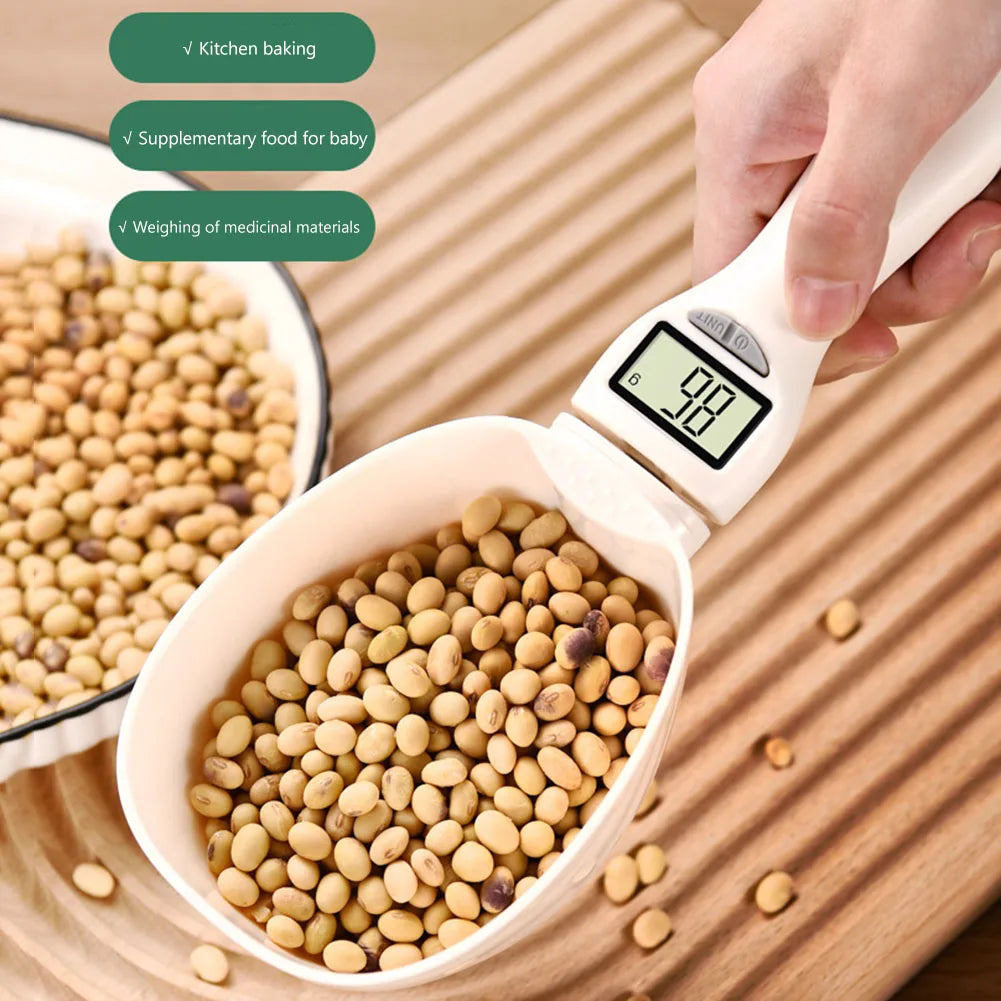 Digital Display Coffee Tea Sugar Spoon Scale Detachable Pet Bowl Measuring Spoon Plastic Washable Easy Clean for Kitchen Gadgets