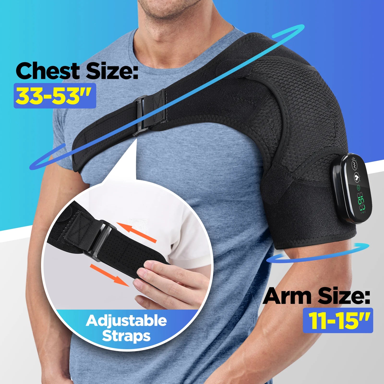 Electric Shoulder Massage Belt Brace Cordless Vibration Physiotherapy TrendTronics Electric Shoulder Massage Belt Brace Cordless Vibration Physiotherapy TrendTronics