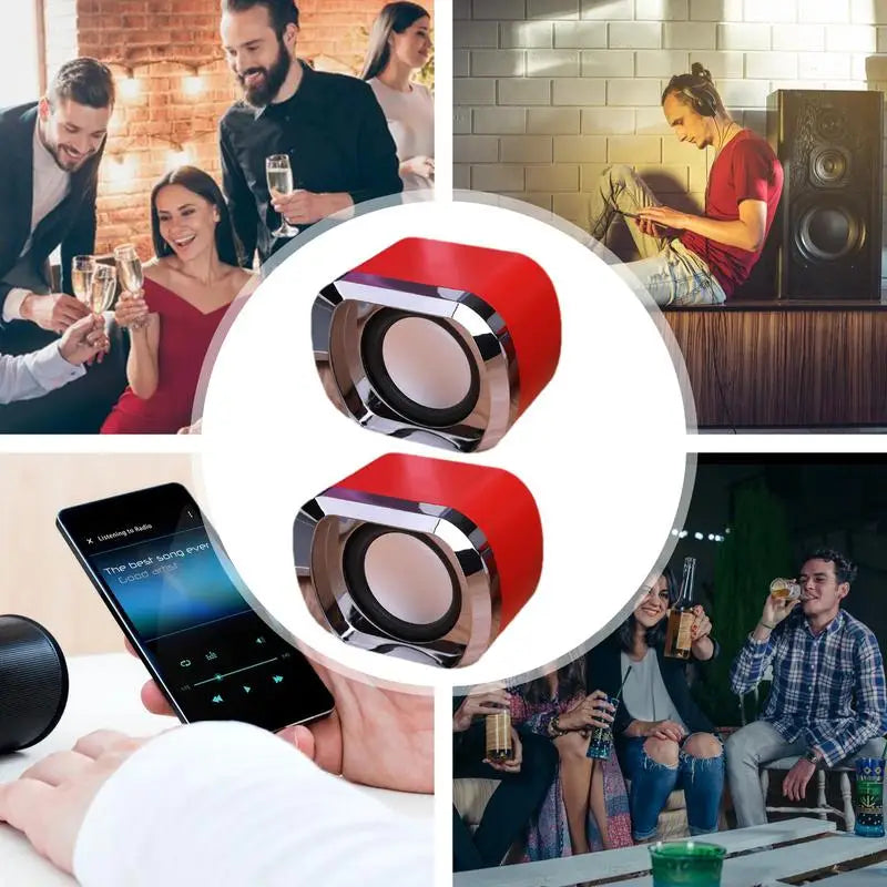 USB Powered Stereo Speaker USB Charging Multimedia Portable 2pcs Clear Sound Quality Multimedia Versatility Desktop USB Speakers