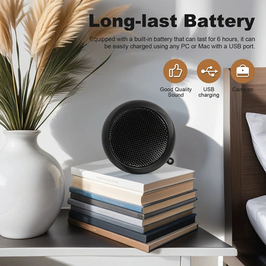 Mini Speaker Portable Rechargeable Travel Speaker With Aux Input Wired 3.5Mm Headphone Jack