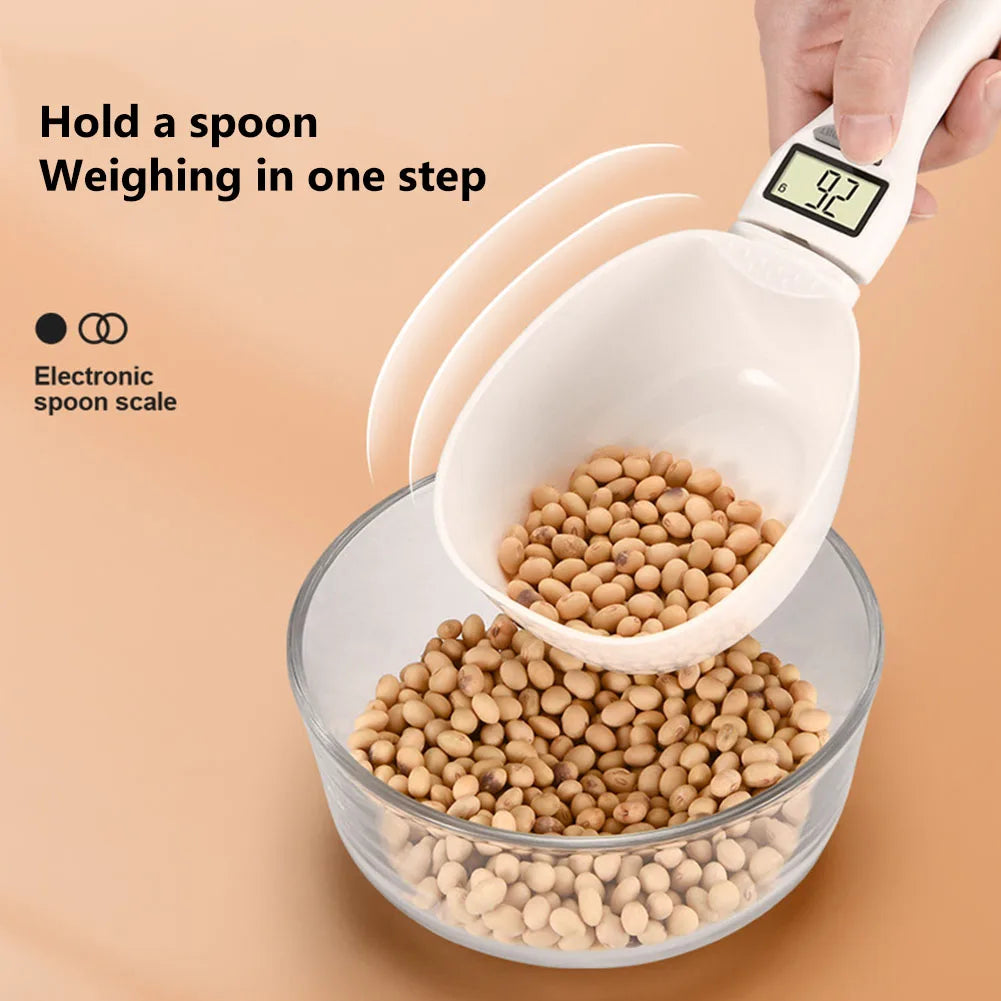 Digital Display Coffee Tea Sugar Spoon Scale Detachable Pet Bowl Measuring Spoon Plastic Washable Easy Clean for Kitchen Gadgets