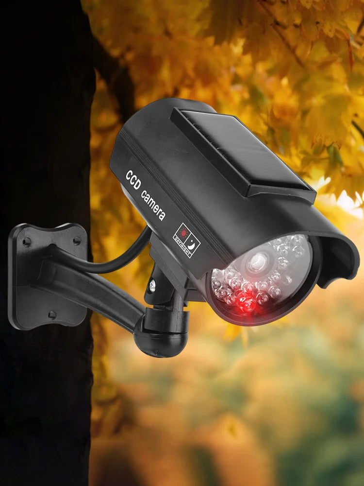 Dummy CCTV Camera Weatherproof Fake Imitation Camera with Flashing Red LED Light CCTV Security Camera Indoor Or Outdoor Use