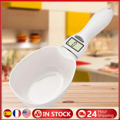 Digital Display Coffee Tea Sugar Spoon Scale Detachable Pet Bowl Measuring Spoon Plastic Washable Easy Clean for Kitchen Gadgets