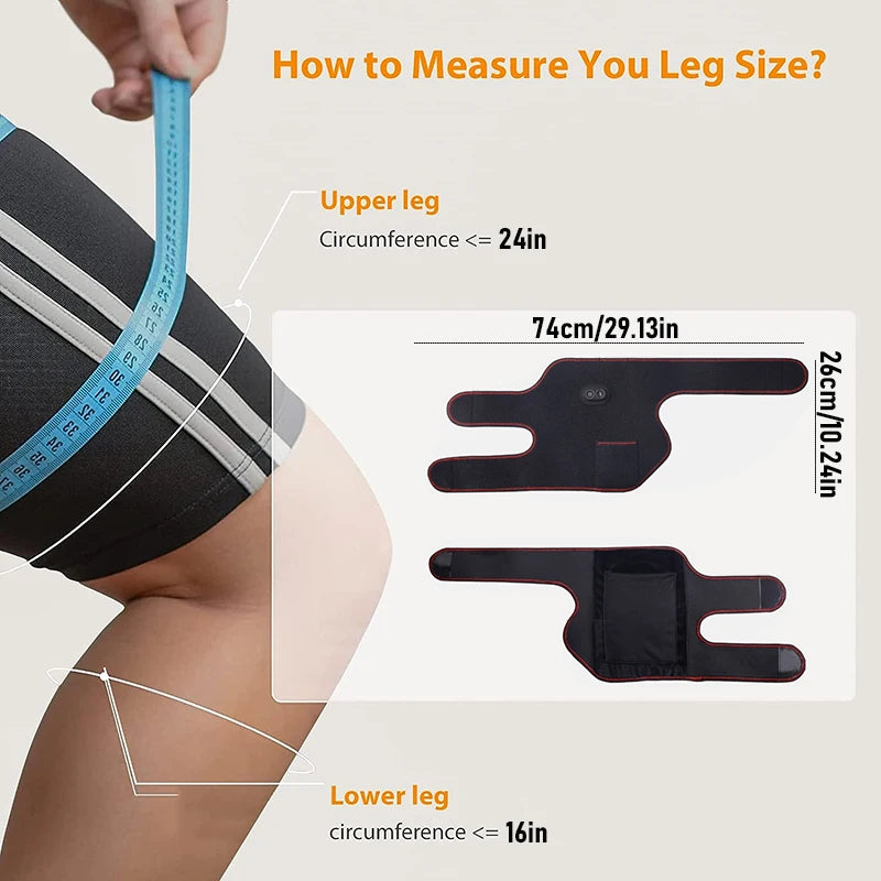 Electric Heated Vibration Knee Massage Pad 3 in 1 Massager for Shoulder Elbow Hot Compress Thermal Joint Brace Muscle Relaxation