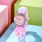 Fashionable and cute cartoon pony starry sky fantasy pattern quartz watch, suitable for Christmas and Halloween gifts