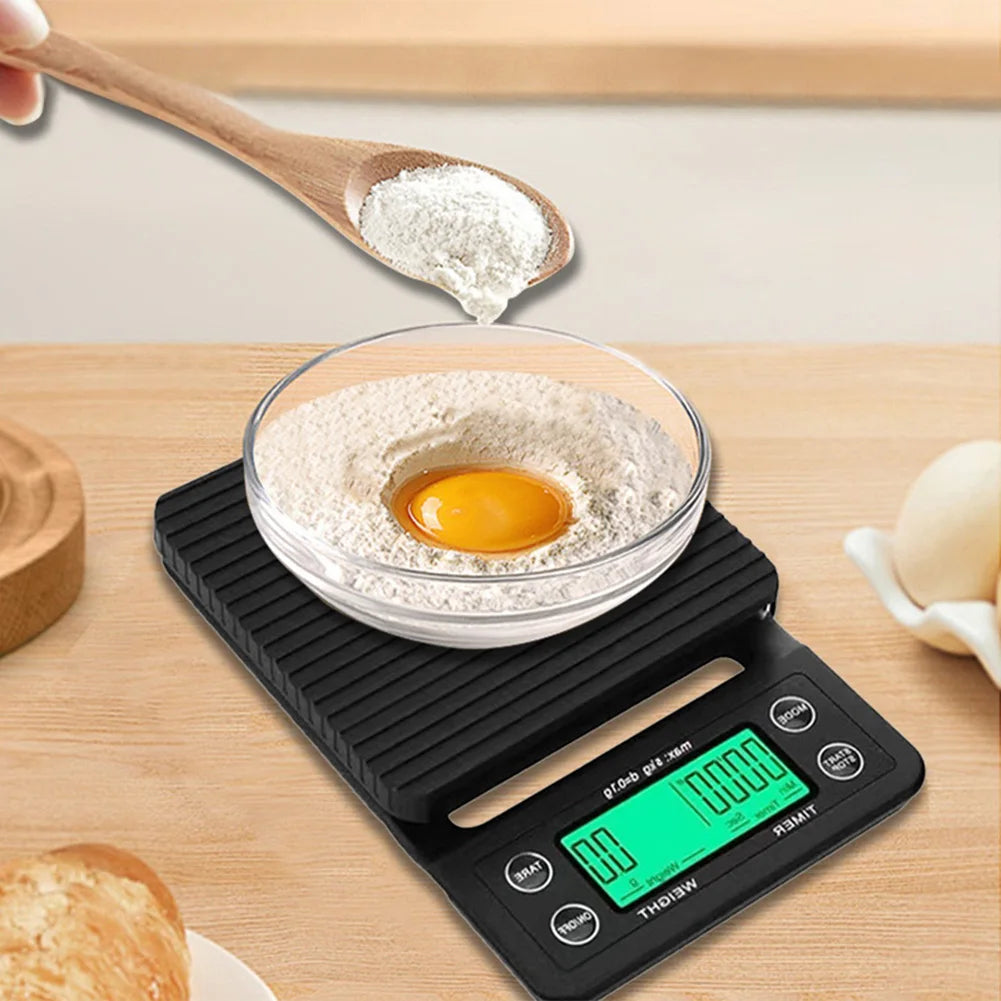 5/3kg LCD Electronic Drip Coffee Scale 0.1g Coffee Dropping Scale With Timer Digital Kitchen Scale Portable Kitchen Weight Scale